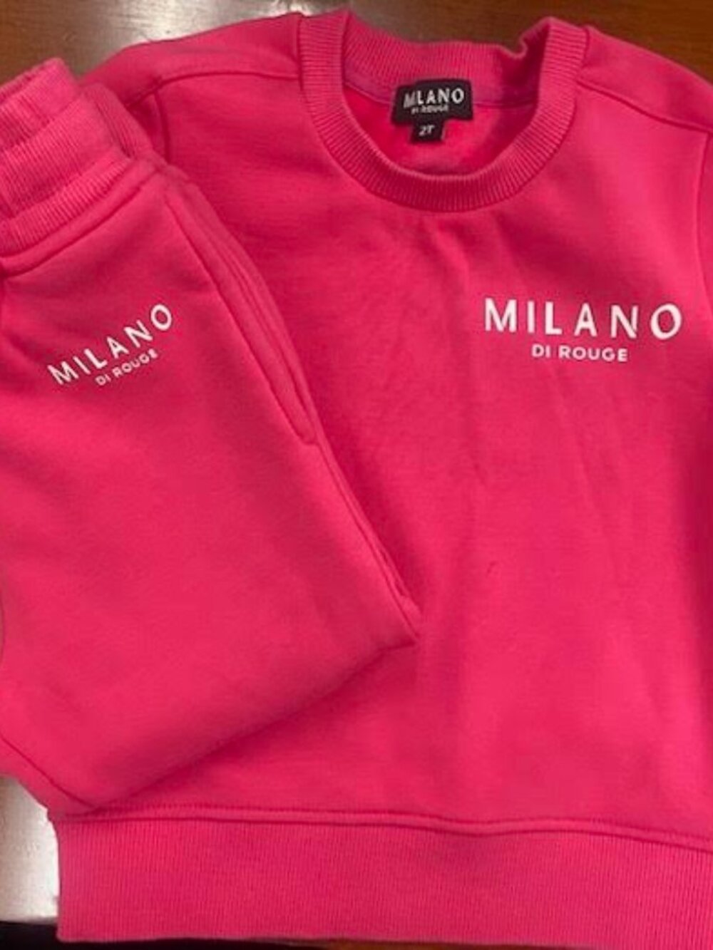 Milano Di Rouge Pink Toddler Sweatsuit Set 2T - Picture 2 of 9